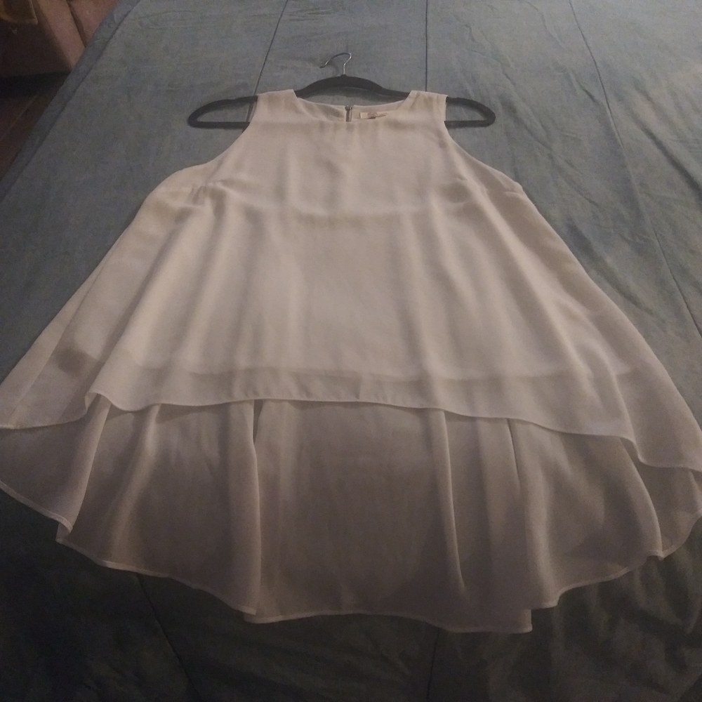 3 for 20$/Sheer lined white tank L zipper back